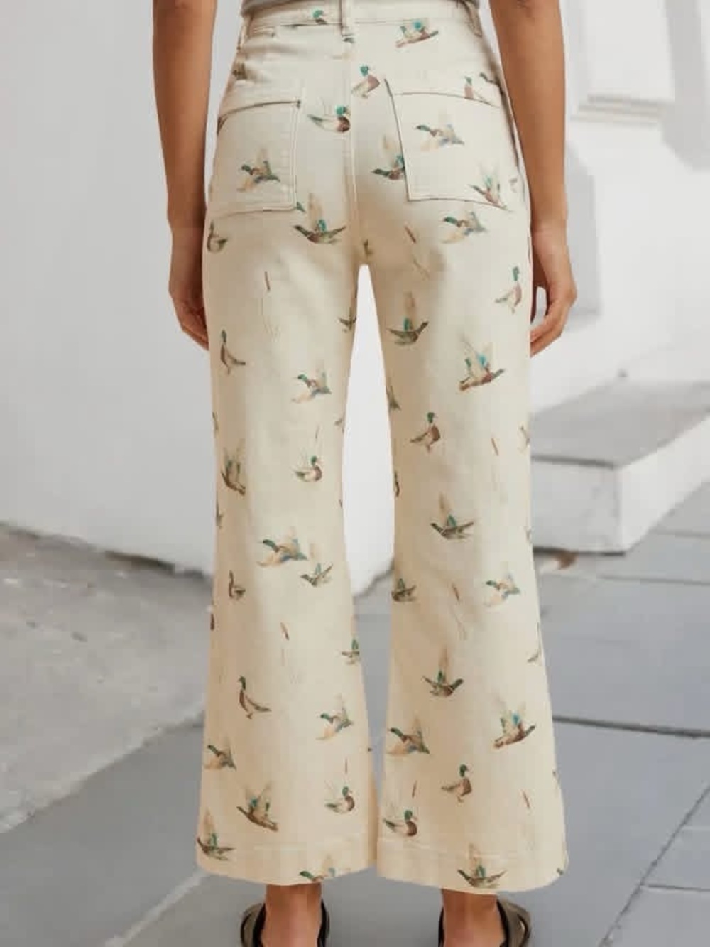 High-Rise Cream Mallard Jeans - Picture 3 of 4